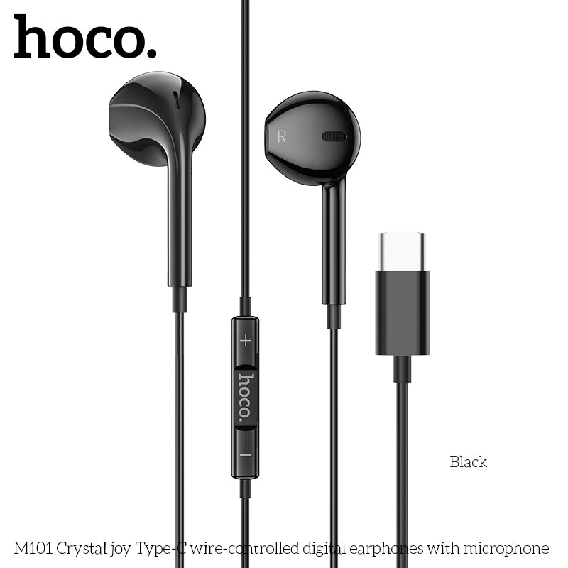 HD_SYNC:M101 Crystal joy Type-C wire-controlled digital earphones with microphone