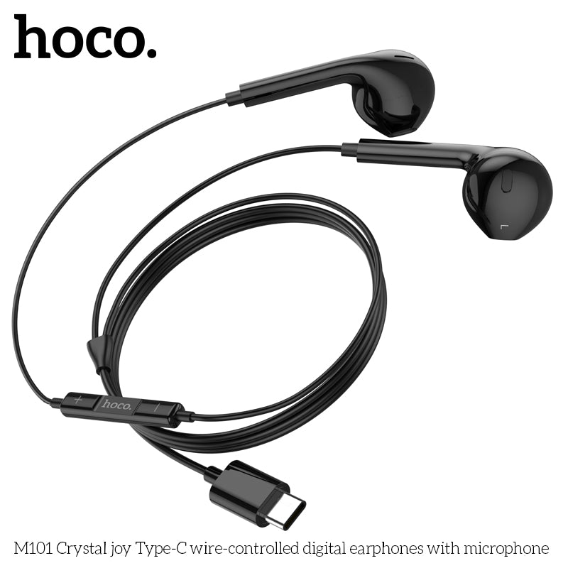 HD_SYNC:M101 Crystal joy Type-C wire-controlled digital earphones with microphone