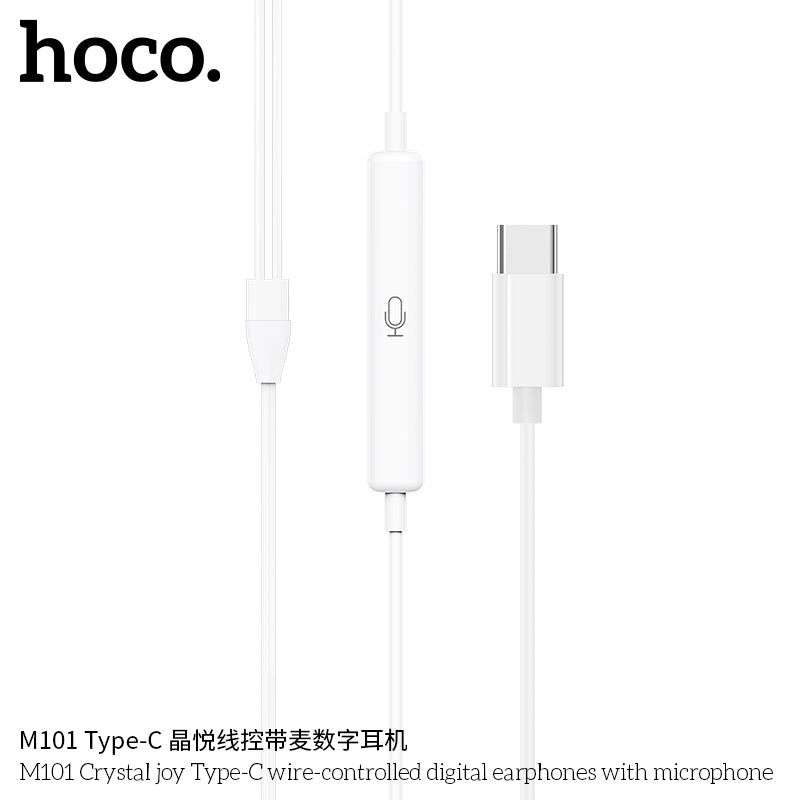 HD_SYNC:M101 Crystal joy Type-C wire-controlled digital earphones with microphone