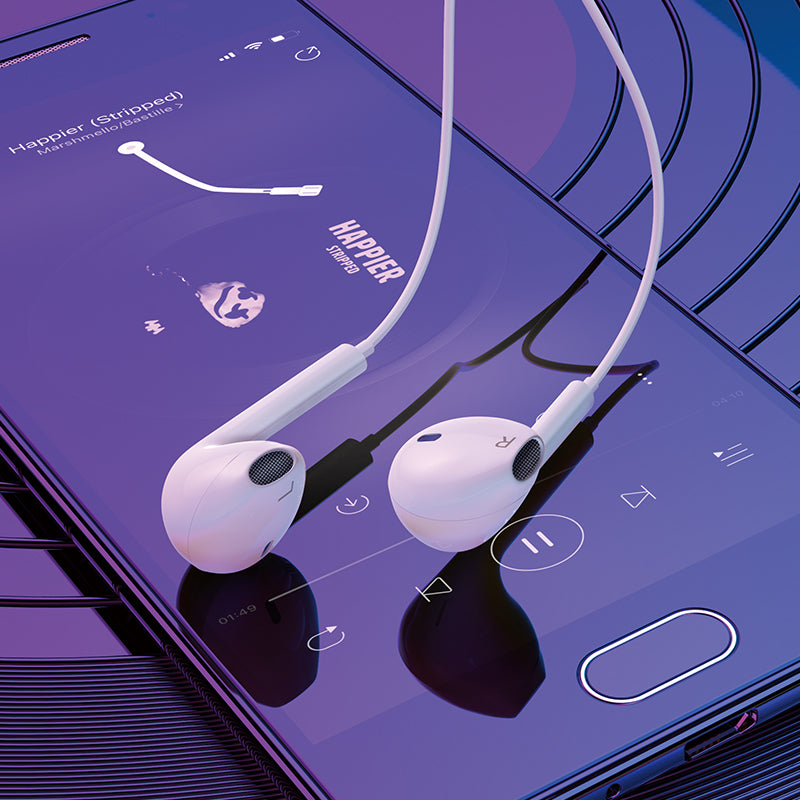 HD_SYNC:M101 Crystal joy Type-C wire-controlled digital earphones with microphone