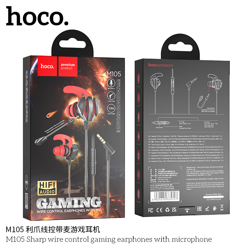 HD_SYNC:M105 Sharp wire control gaming earphones with microphone