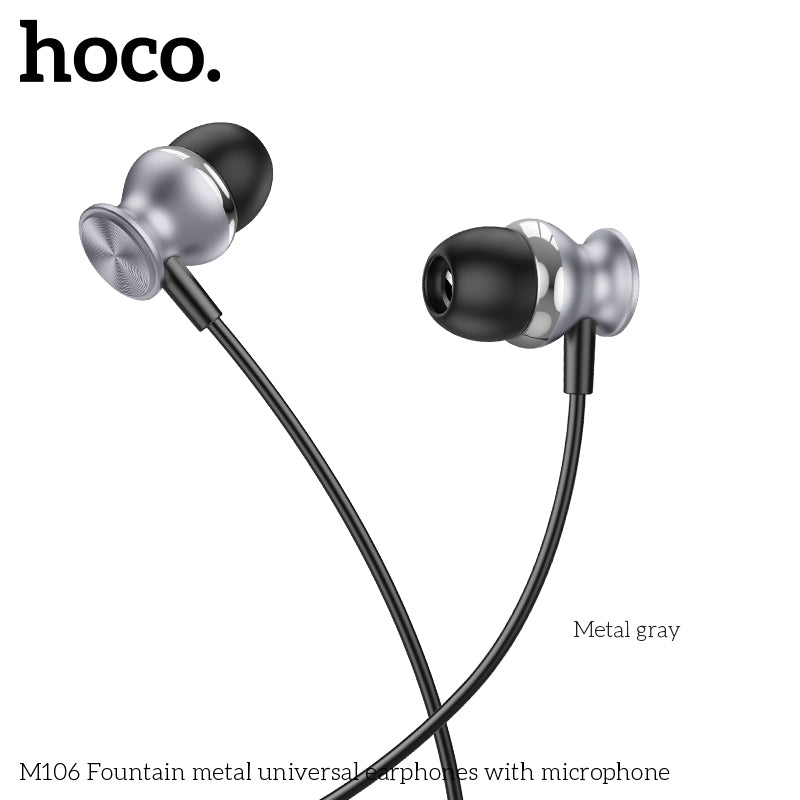 HD_SYNC:M106 Fountain metal universal earphones with microphone
