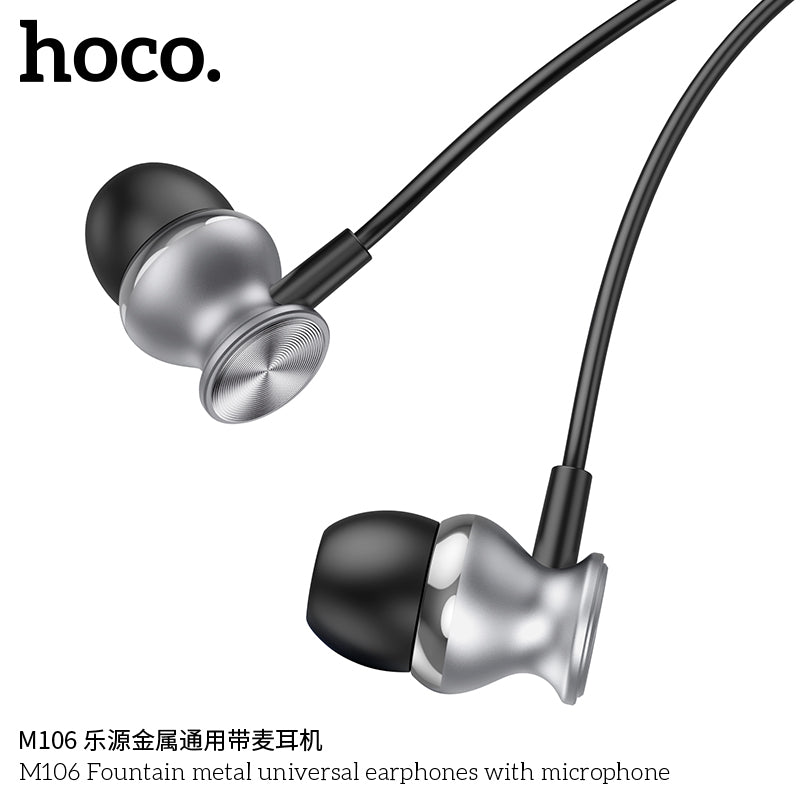 HD_SYNC:M106 Fountain metal universal earphones with microphone