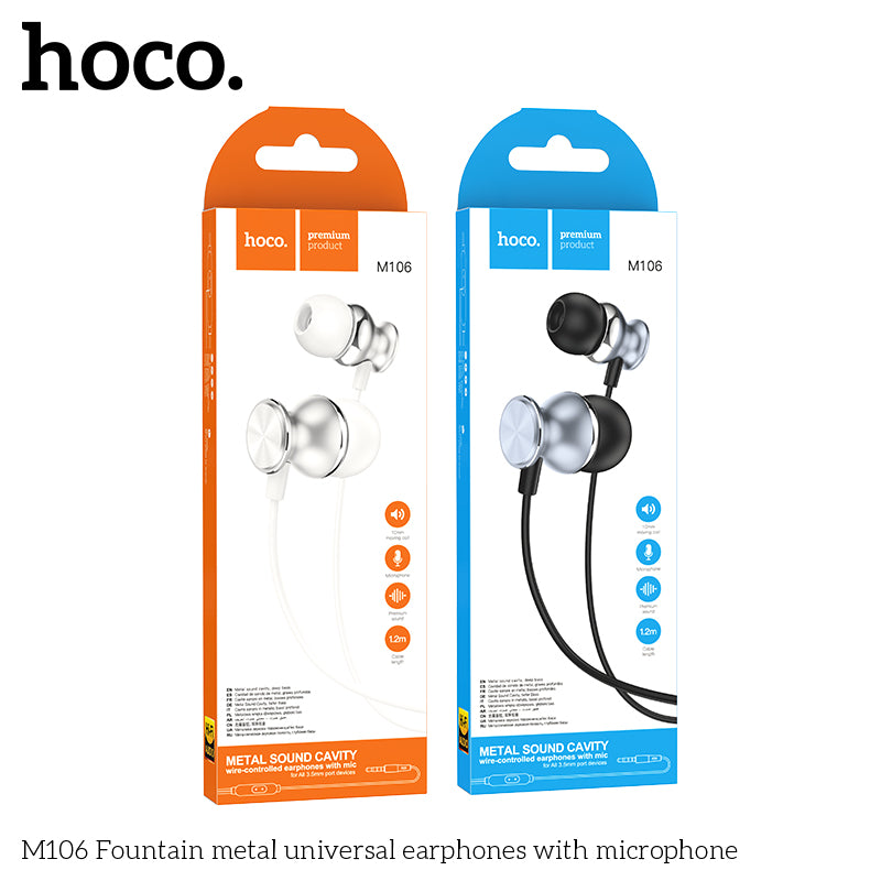 HD_SYNC:M106 Fountain metal universal earphones with microphone