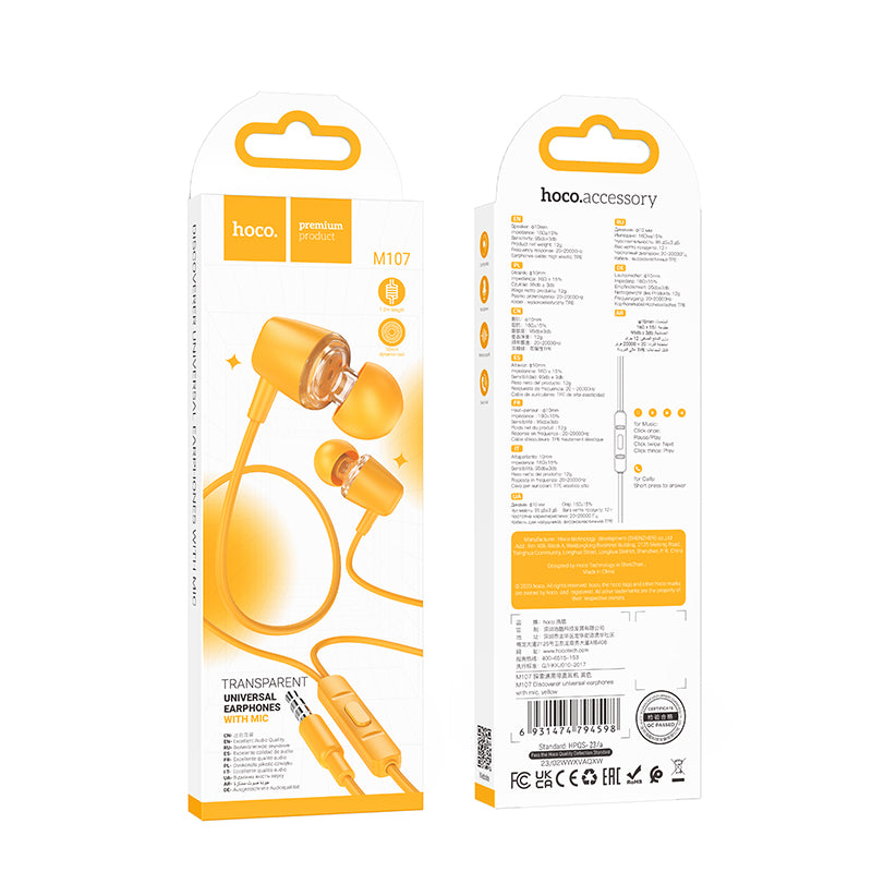 HD_SYNC:M107 Discoverer universal earphones with mic