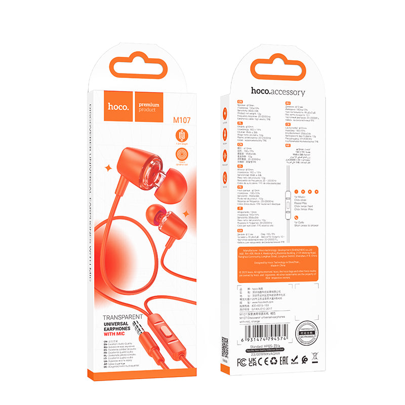 HD_SYNC:M107 Discoverer universal earphones with mic