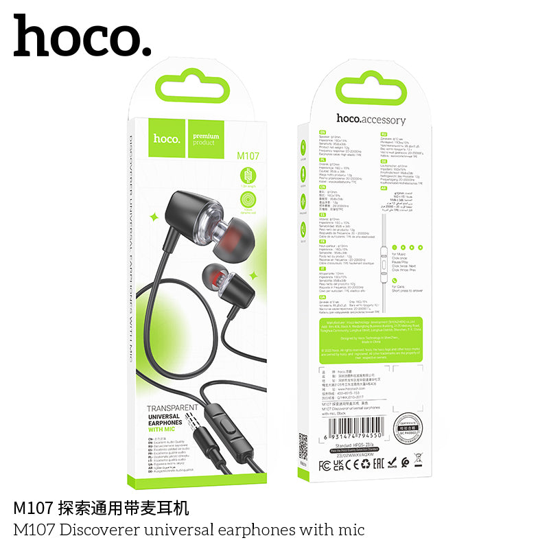 HD_SYNC:M107 Discoverer universal earphones with mic