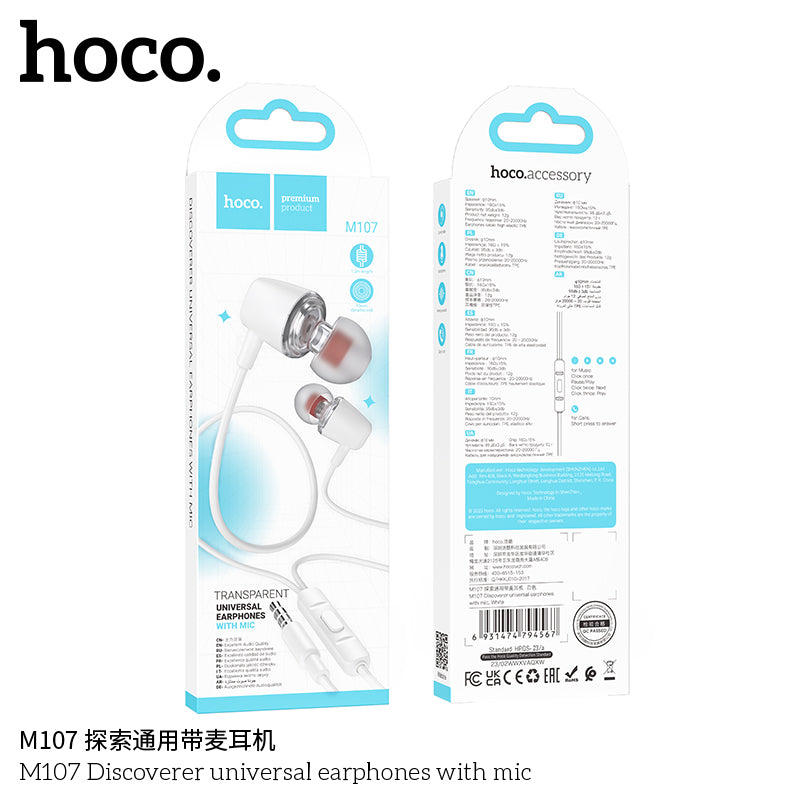 HD_SYNC:M107 Discoverer universal earphones with mic