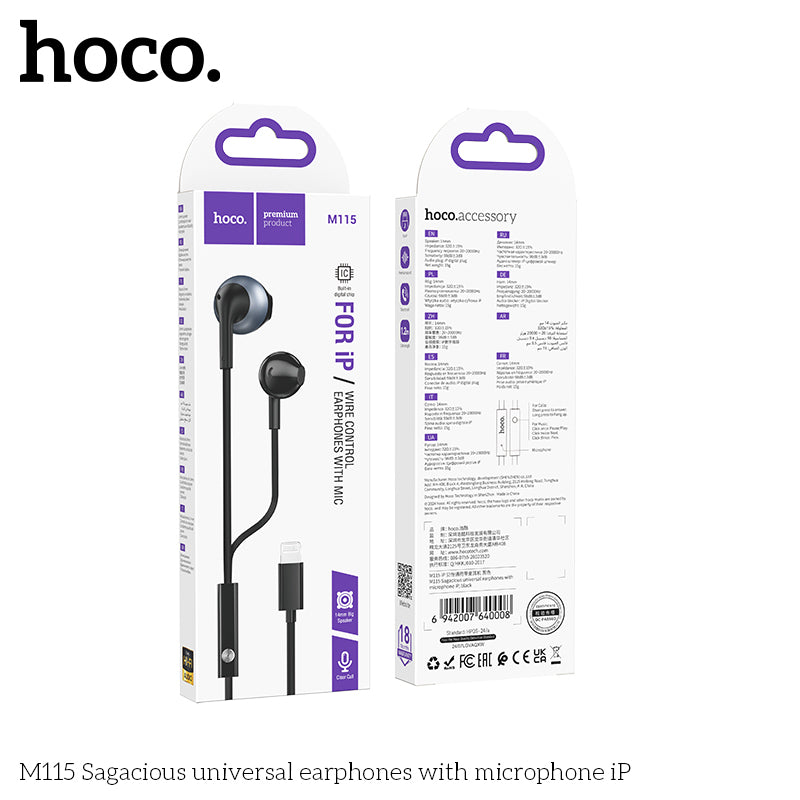 HD_SYNC:M115 Sagacious universal earphones with microphone iP