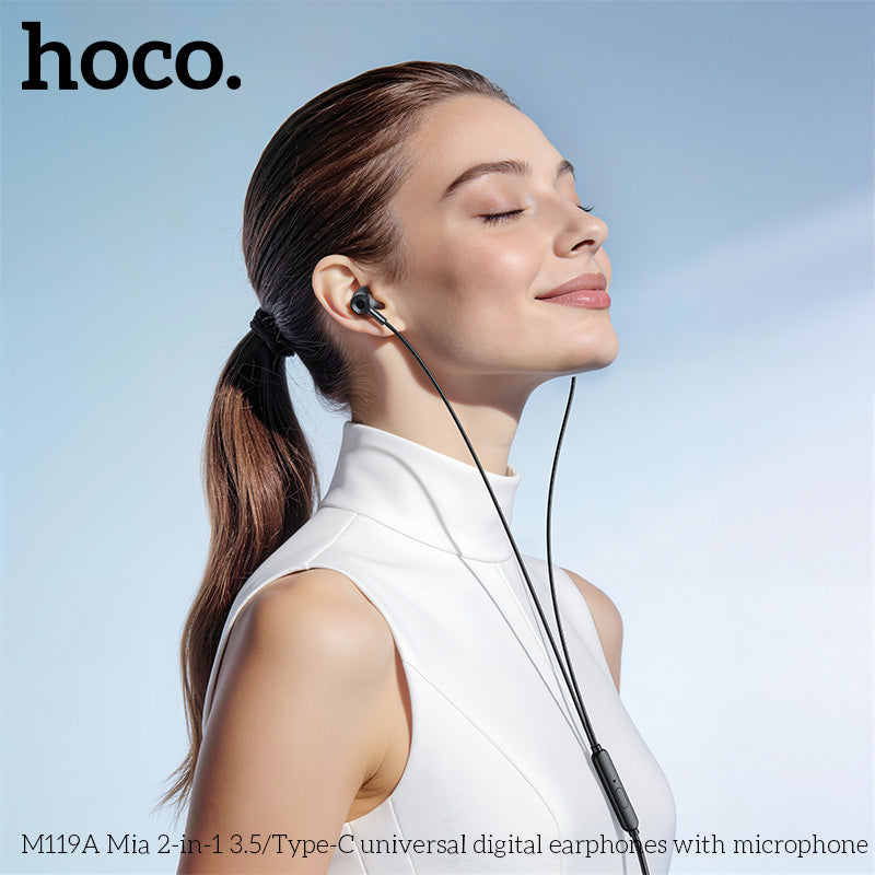 HD_SYNC:M119A Mia 2-in-1 3.5/Type-C universal digital earphones with microphone