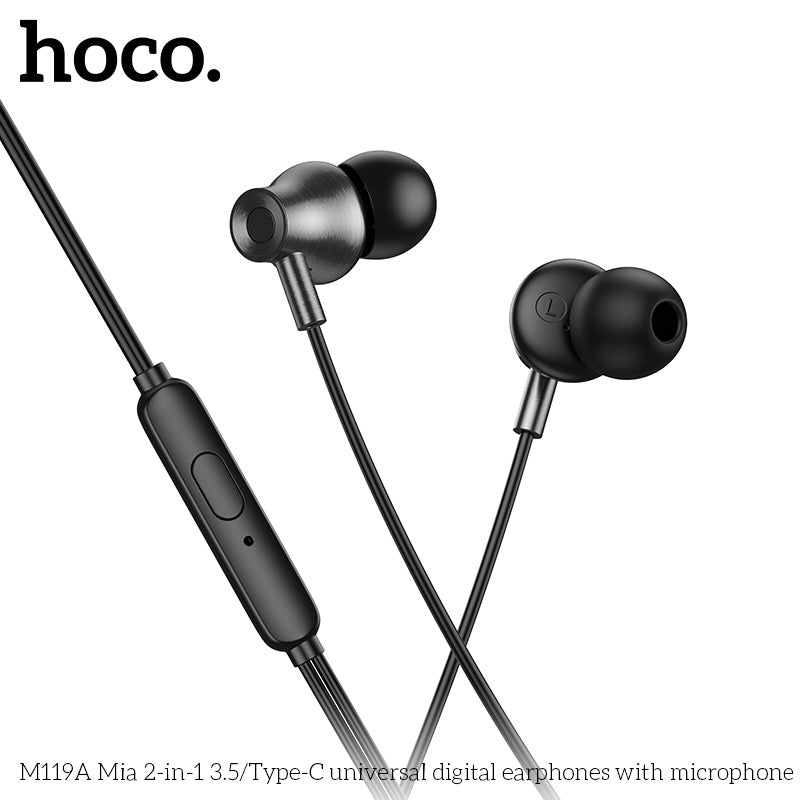 HD_SYNC:M119A Mia 2-in-1 3.5/Type-C universal digital earphones with microphone
