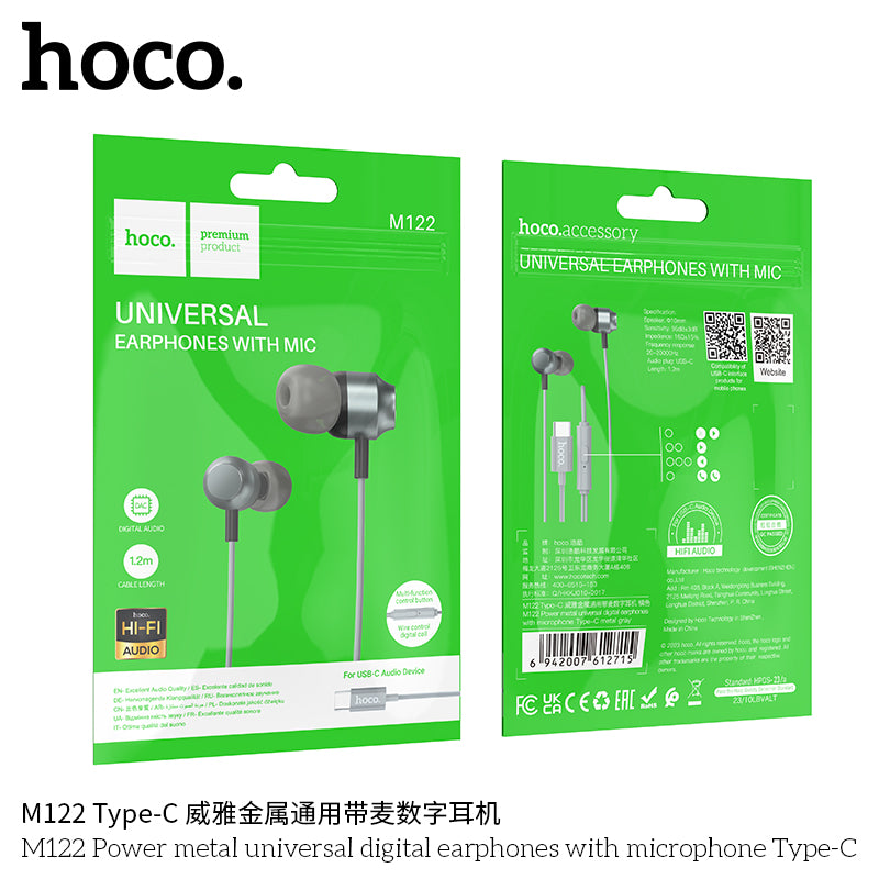 HD_SYNC:M122 Power metal universal digital earphones with microphone Type-C