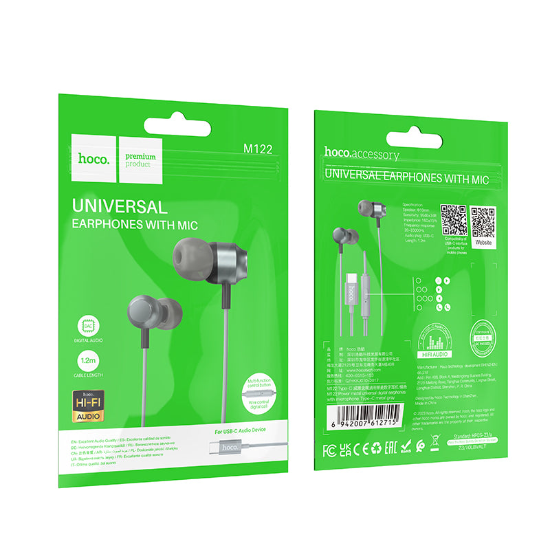 HD_SYNC:M122 Power metal universal digital earphones with microphone Type-C