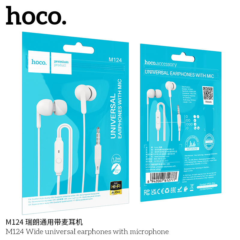 HD_SYNC:M124 Wide universal earphones with microphone