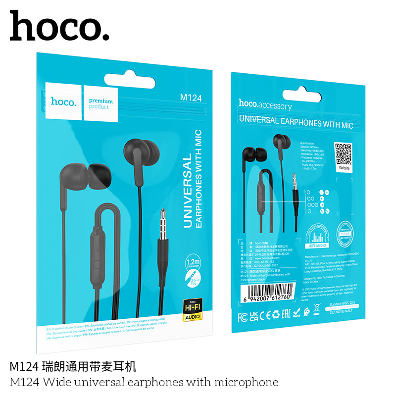 HD_SYNC:M124 Wide universal earphones with microphone