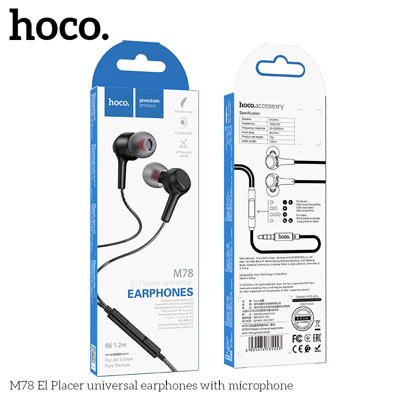 HD_SYNC:M78 El Placer universal earphones with microphone