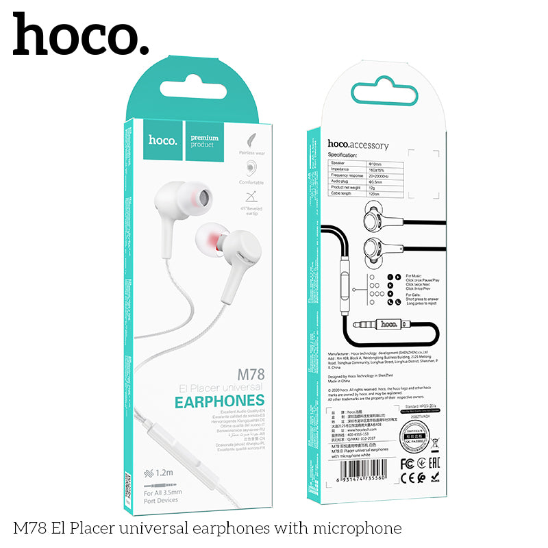 HD_SYNC:M78 El Placer universal earphones with microphone