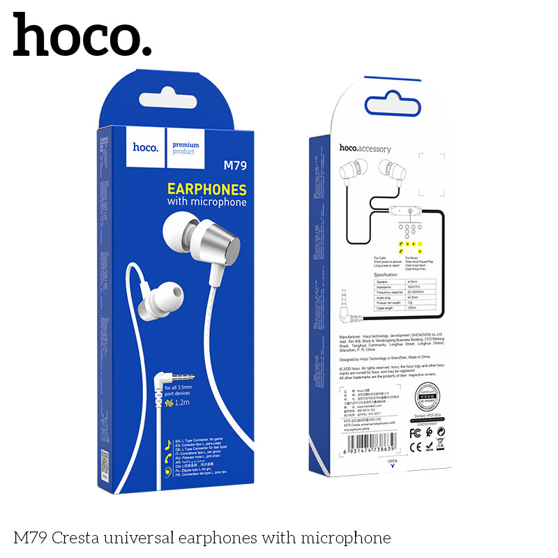 HD_SYNC:M79 Cresta universal earphones with microphone
