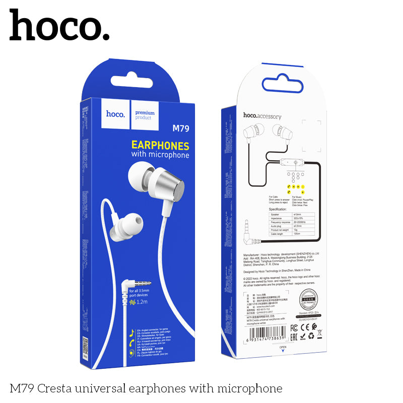HD_SYNC:M79 Cresta universal earphones with microphone