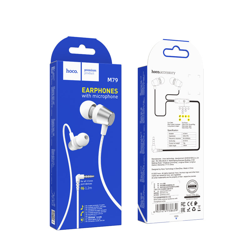 HD_SYNC:M79 Cresta universal earphones with microphone