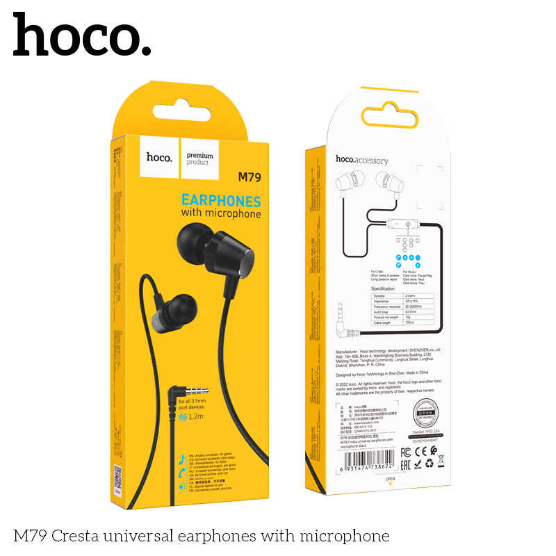 HD_SYNC:M79 Cresta universal earphones with microphone