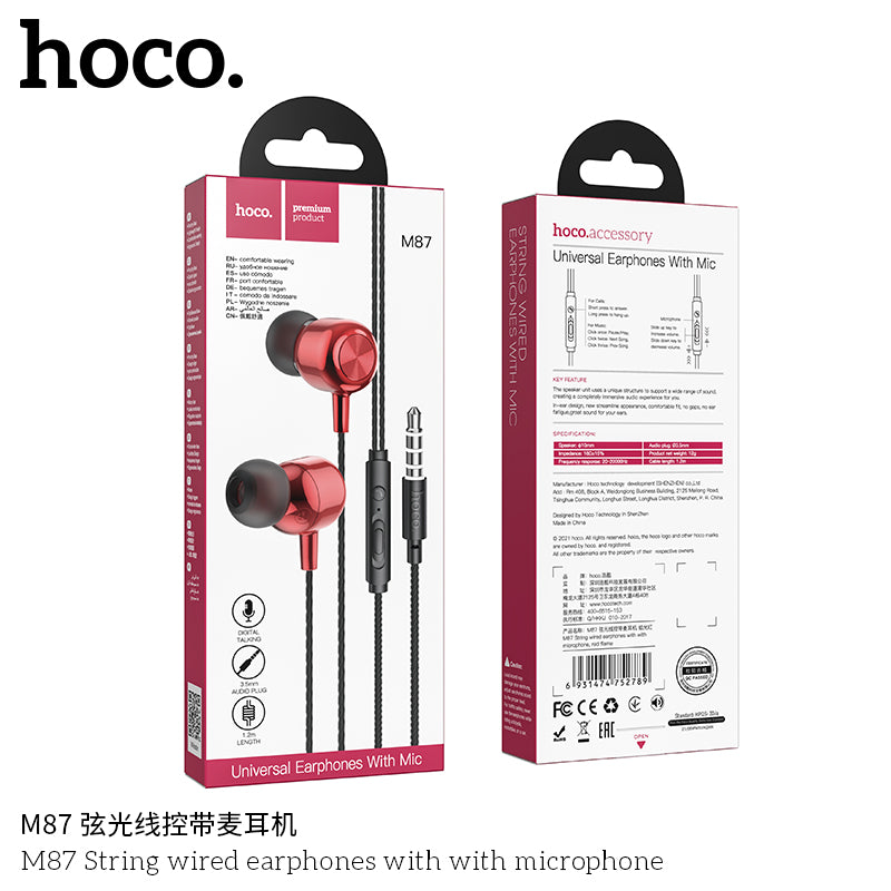 HD_SYNC:M87 String wired earphones with with microphone