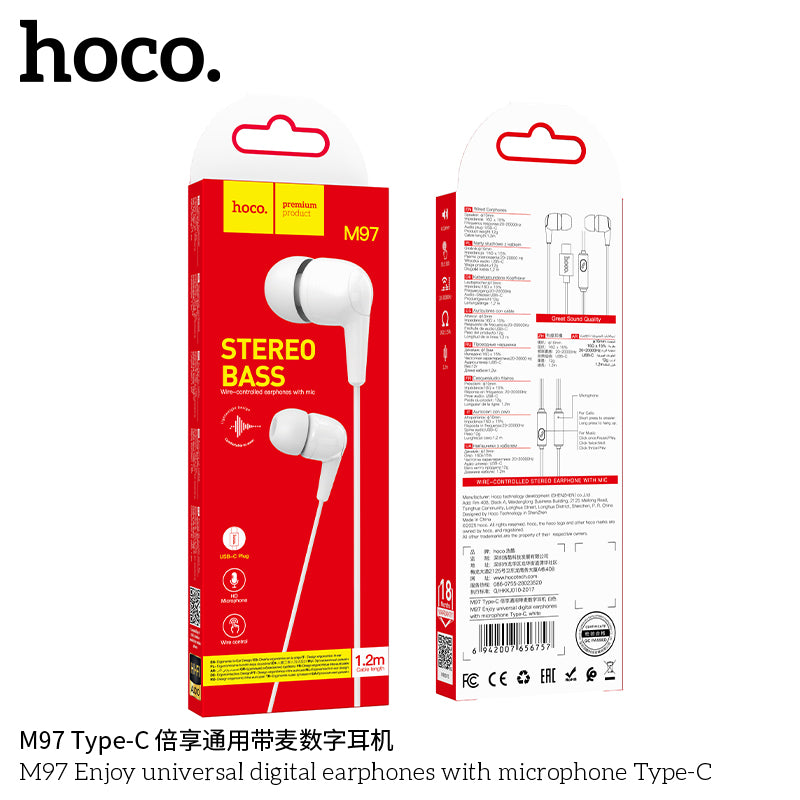 HD_SYNC:M97 Enjoy universal digital earphones with microphone Type-C