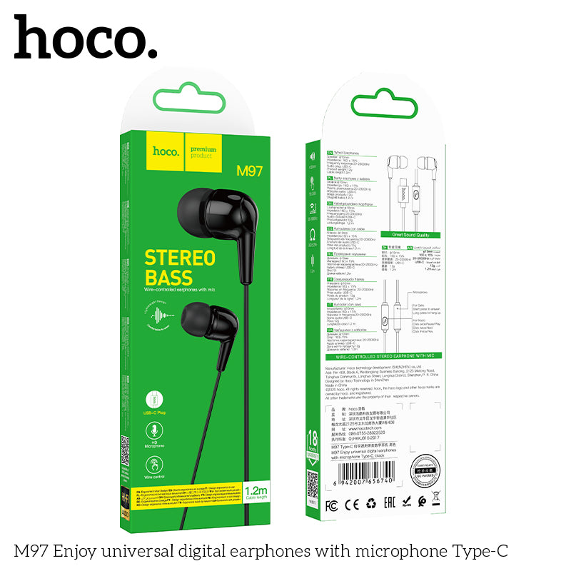 HD_SYNC:M97 Enjoy universal digital earphones with microphone Type-C