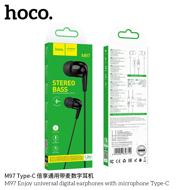 HD_SYNC:M97 Enjoy universal digital earphones with microphone Type-C