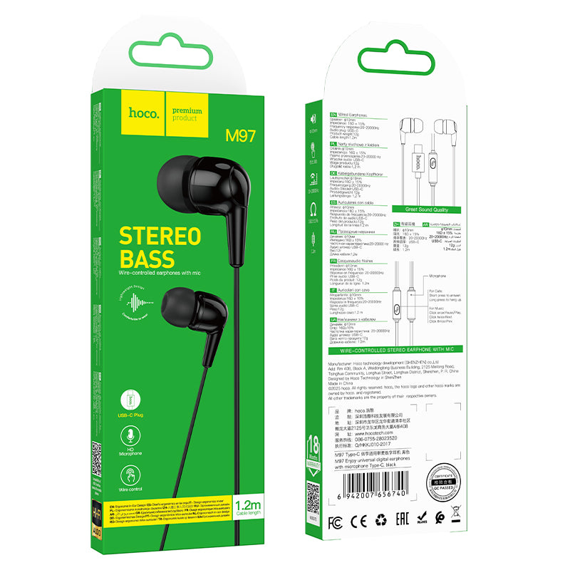 HD_SYNC:M97 Enjoy universal digital earphones with microphone Type-C