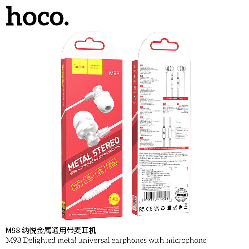 HD_SYNC:M98 Delighted metal universal earphones with microphone