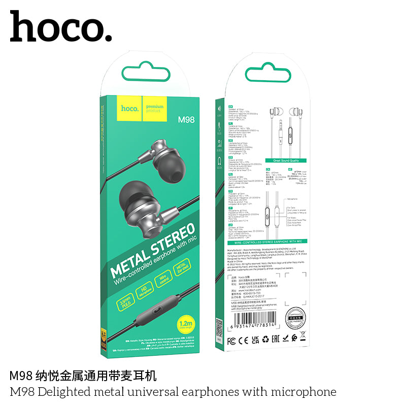 HD_SYNC:M98 Delighted metal universal earphones with microphone