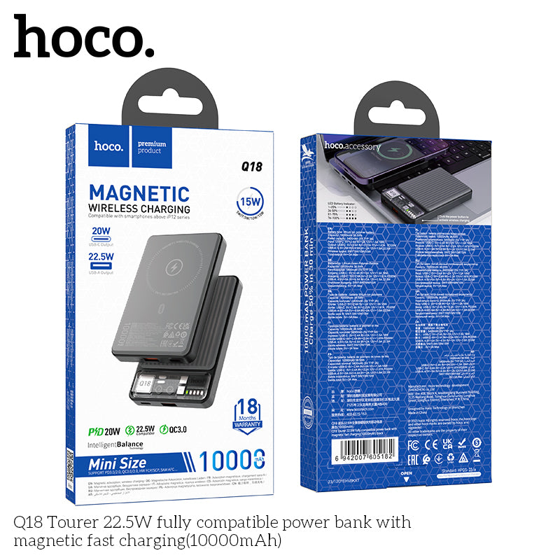 HD_SYNC:Q18 Tourer 22.5W fully compatible power bank with magnetic fast charging(10000mAh)