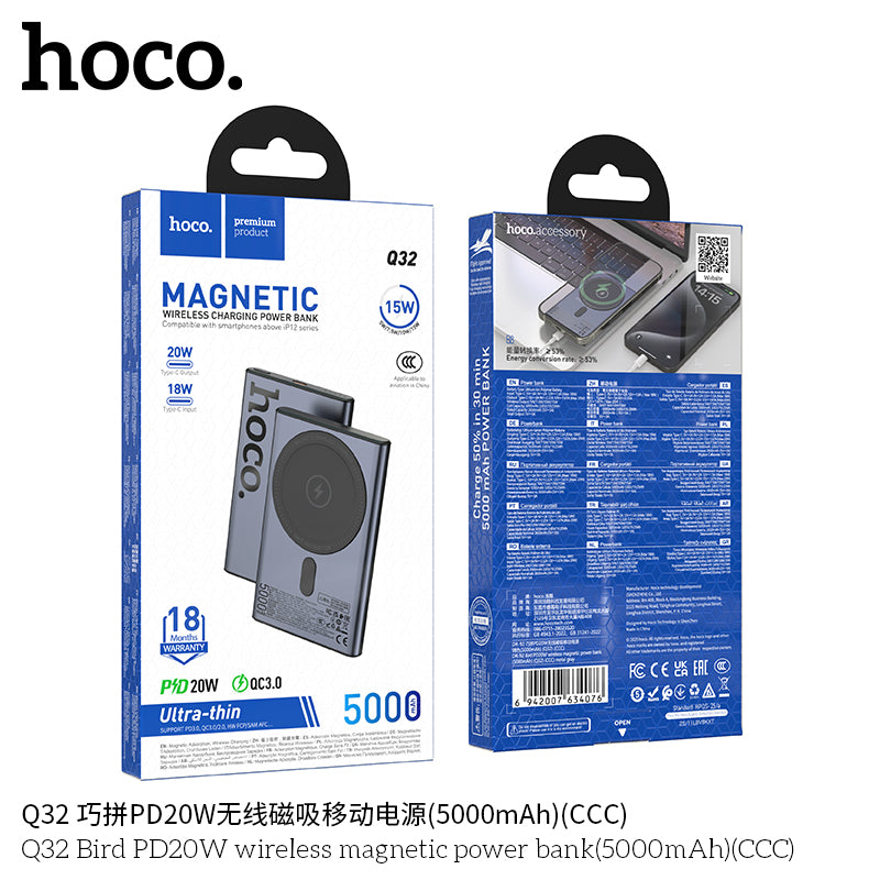 HD_SYNC:Q32 Bird PD20W wireless magnetic power bank(5000mAh)（CCC)