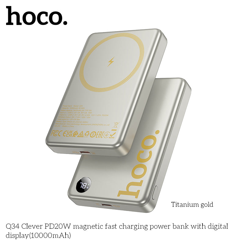 HD_SYNC:Q34 Clever PD20W magnetic fast charging power bank with digital display(10000mAh)(UN)