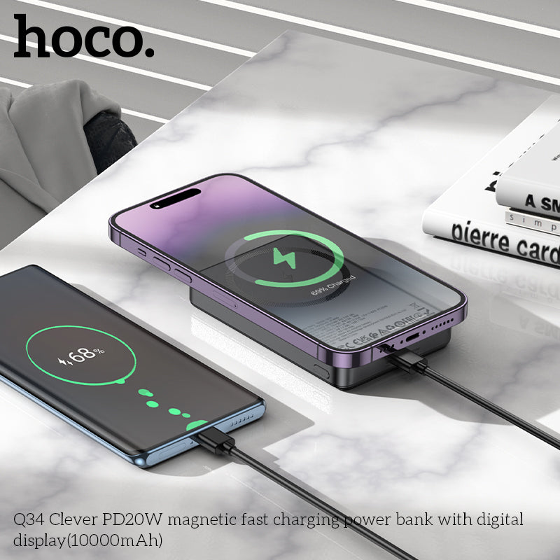HD_SYNC:Q34 Clever PD20W magnetic fast charging power bank with digital display(10000mAh)(UN)