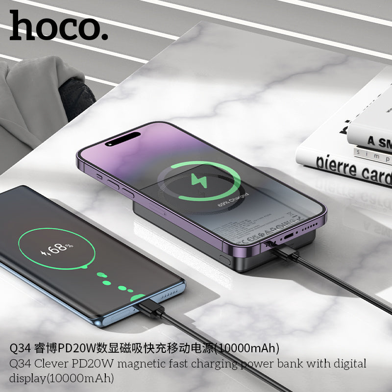 HD_SYNC:Q34 Clever PD20W magnetic fast charging power bank with digital display(10000mAh)(UN)