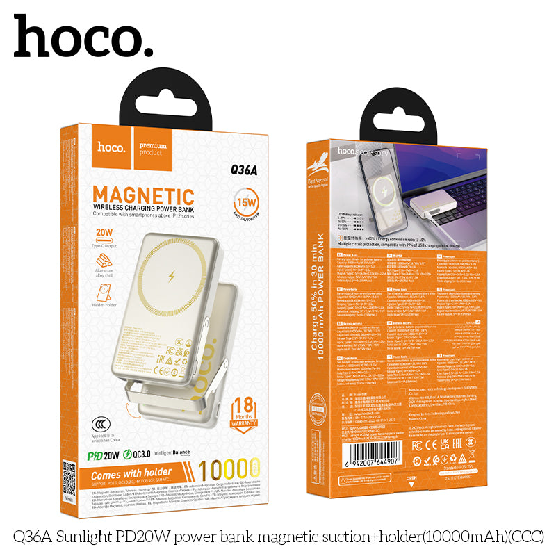 HD_SYNC:Q36A Sunlight PD20W power bank magnetic suction+holder(10000mAh)（CCC)