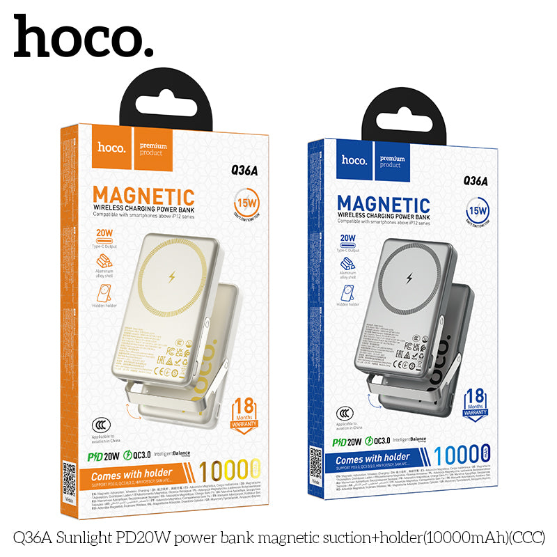 HD_SYNC:Q36A Sunlight PD20W power bank magnetic suction+holder(10000mAh)（CCC)