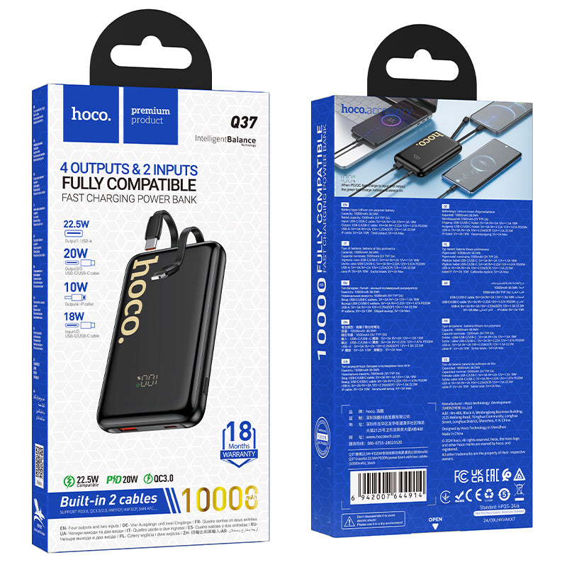 HD_SYNC:Q37 Graceful 22.5W+PD20W power bank with two cables(10000mAh)(UN)