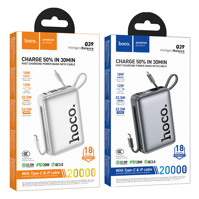 HD_SYNC:Q39 Eminente 22.5W+PD20W power bank with cable(20000mAh)