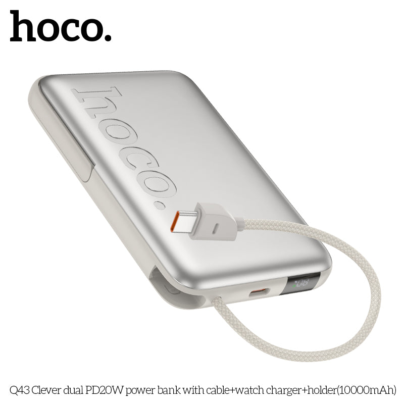 HD_SYNC:Q43 Clever dual PD20W power bank with cable+watch charger+holder(10000mAh)(UN)
