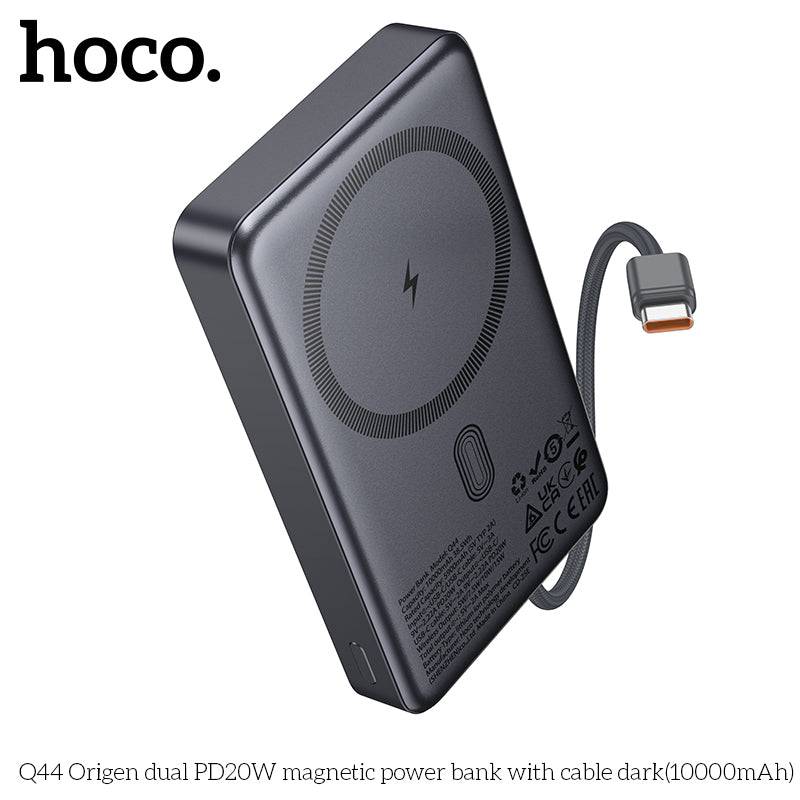 HD_SYNC:Q44 Origen dual PD20W magnetic power bank with cable dark(10000mAh)(UN)
