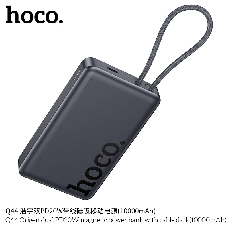 HD_SYNC:Q44 Origen dual PD20W magnetic power bank with cable dark(10000mAh)(UN)
