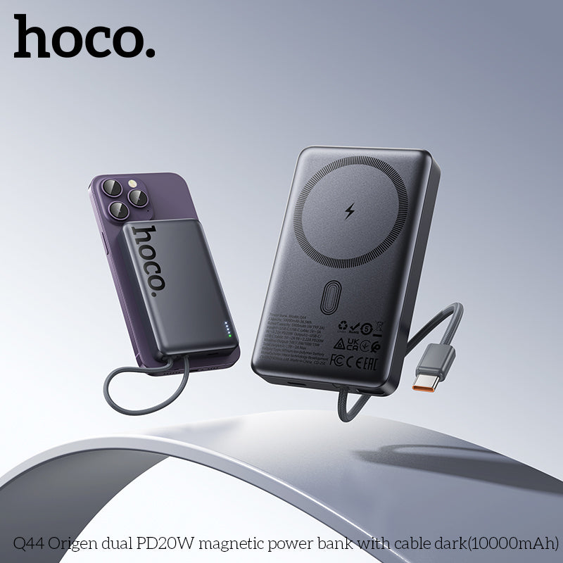 HD_SYNC:Q44 Origen dual PD20W magnetic power bank with cable dark(10000mAh)(UN)