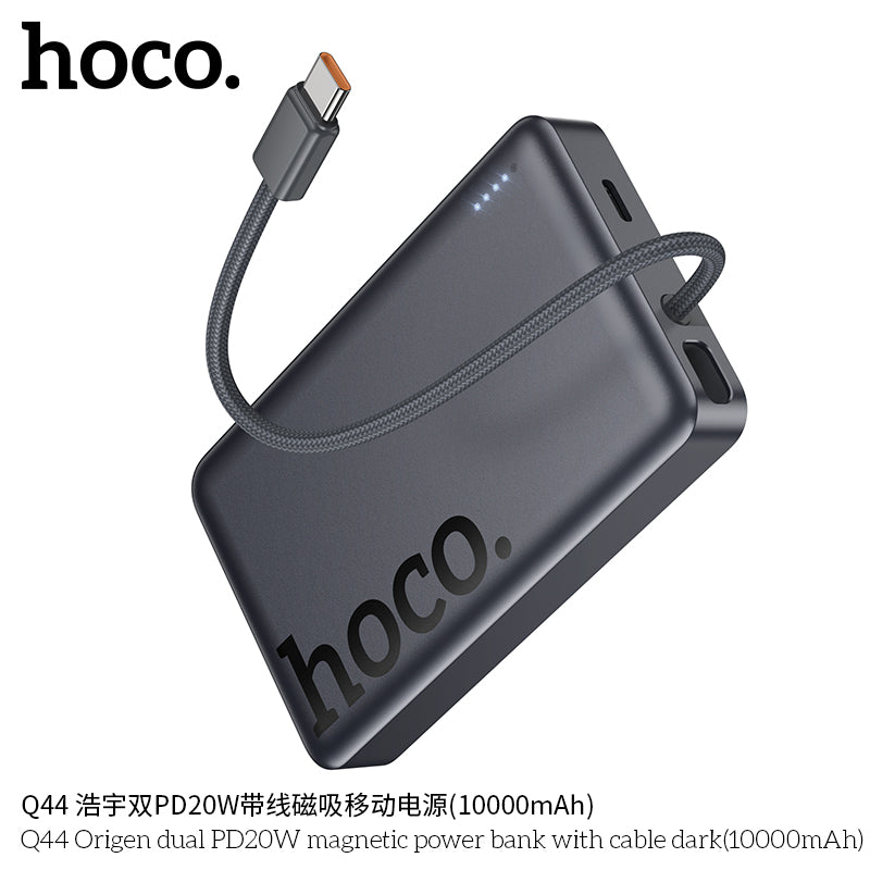 HD_SYNC:Q44 Origen dual PD20W magnetic power bank with cable dark(10000mAh)(UN)