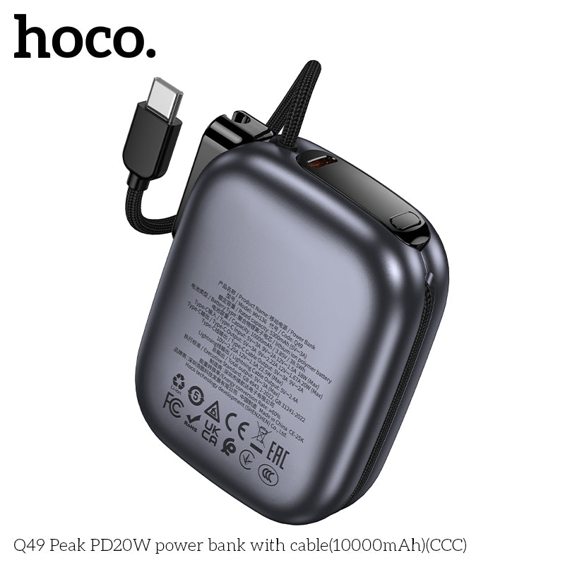 HD_SYNC:Q49 Peak PD20W power bank with cable(10000mAh)（CCC)