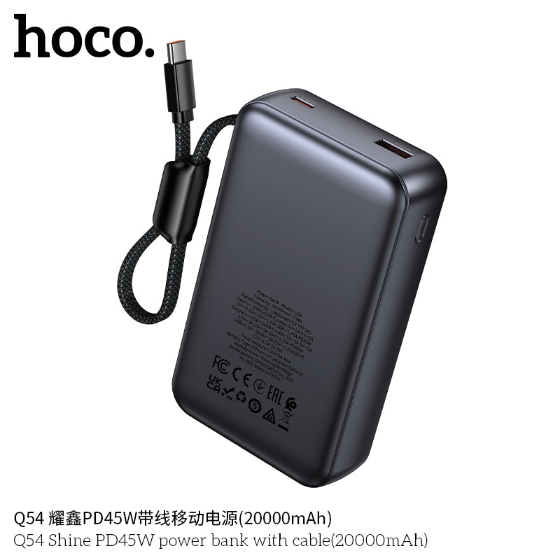 HD_SYNC:Q54 Shine PD45W power bank with cable(20000mAh)