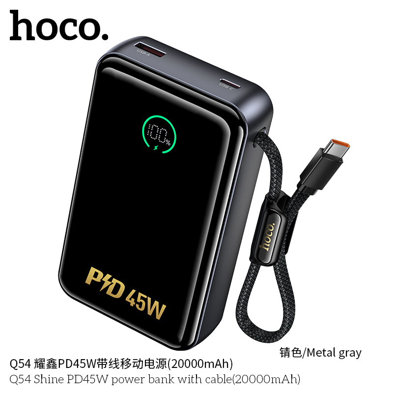 HD_SYNC:Q54 Shine PD45W power bank with cable(20000mAh)