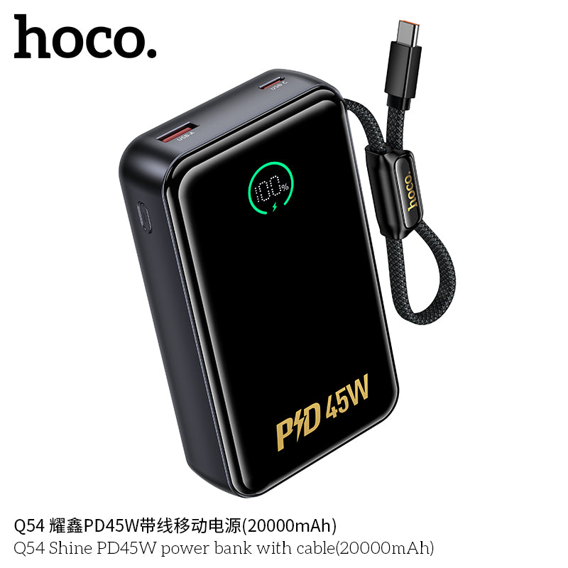 HD_SYNC:Q54 Shine PD45W power bank with cable(20000mAh)